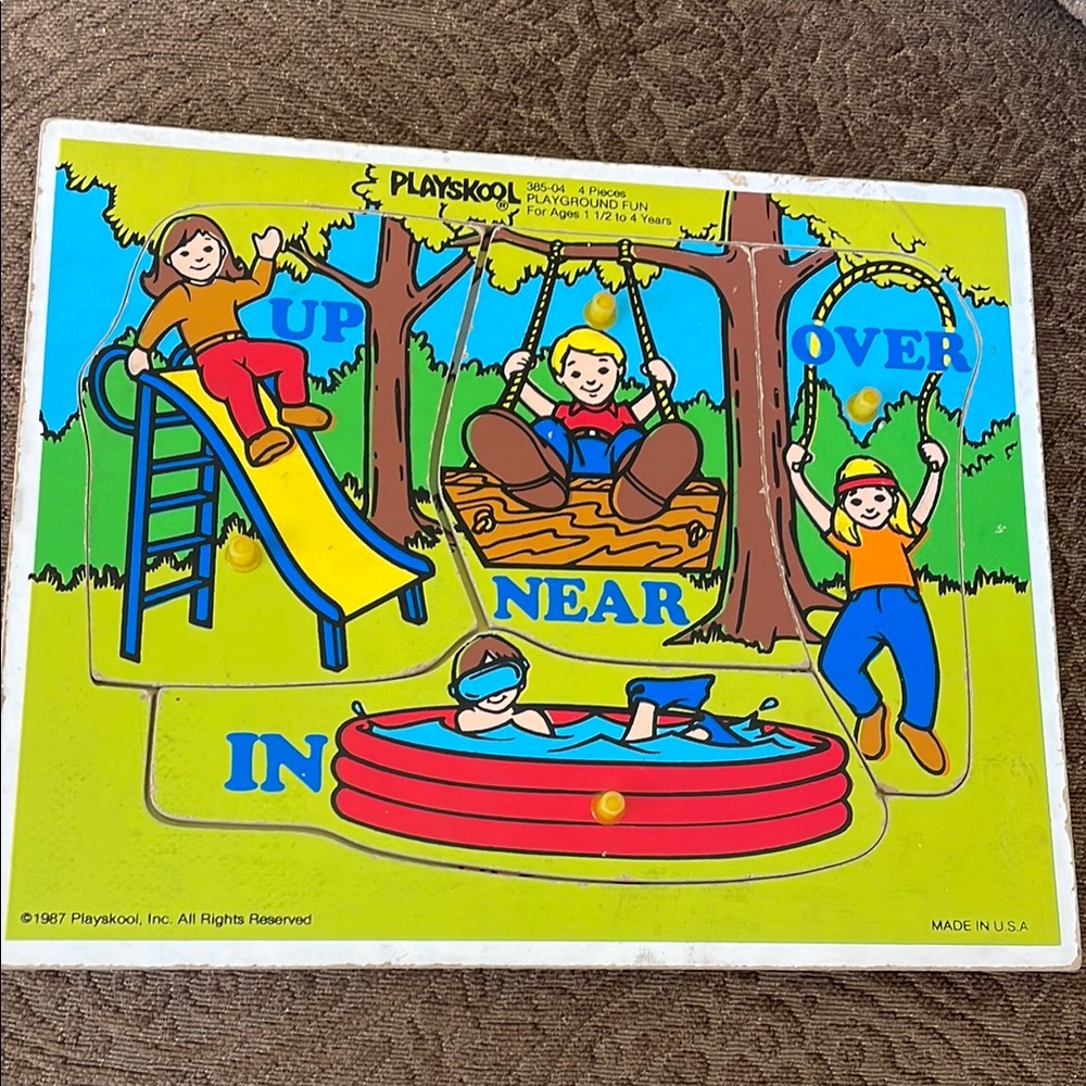 Vintage 1987 Playskool, Inc. Kids Puzzle with Bright Colors